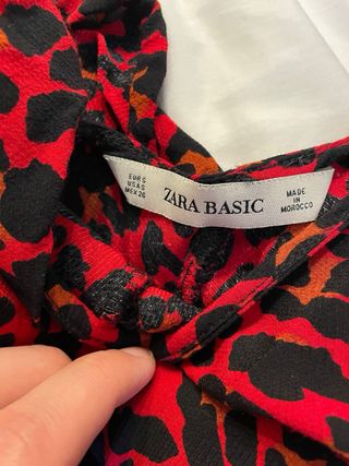 Blusa manga abullonada estampado leopardo