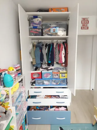 Armario juvenil madera blanco.