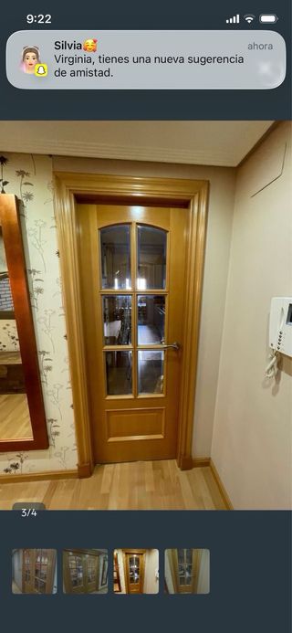 Puertas de madera interior con cristal,color haya