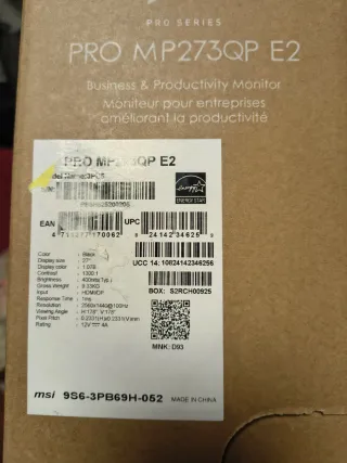 Monitor MSI PRO MP273QP E2 27 QHD