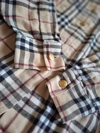 Camisa Burberry Clásica Cuadros Beige