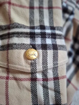 Camisa Burberry Clásica Cuadros Beige