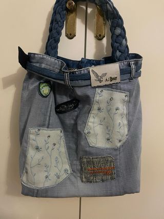Bolso vaquero patchwork hecho a mano
