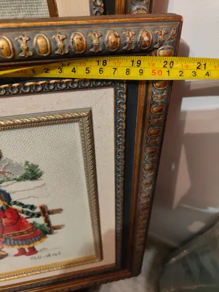 Cuadro punto de cruz invierno niñas