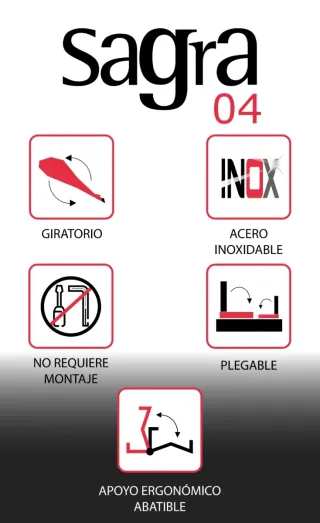 Jamonero Sagra giratorio plegable en polietileno