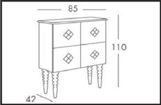 Cómoda de madera estilo patchwork