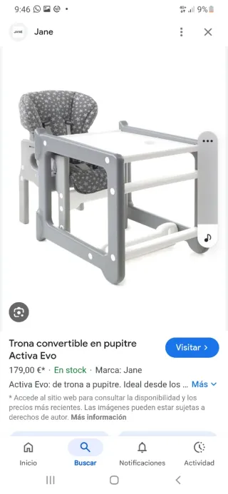 Trona Jane Activa Evo convertible en pupitre