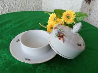 Burriera Cecoslovacca Porcellana Fiori