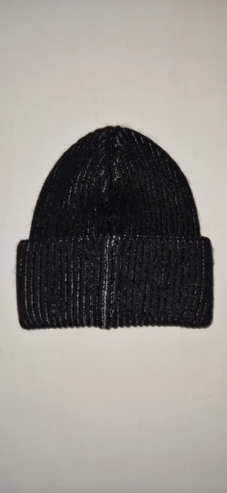 Cappello misto lana nero e argento
