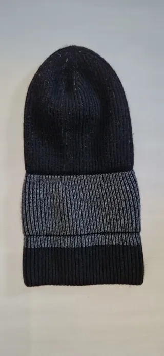 Cappello misto lana nero e argento