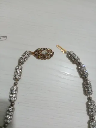 Set collana e orecchini argento brillantini