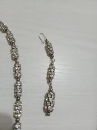 Set collana e orecchini argento brillantini