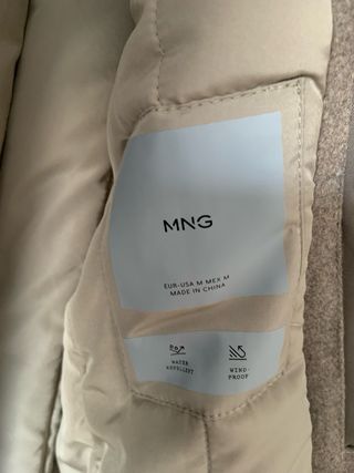 Cazadora Mango Verde Talla M Color caqui