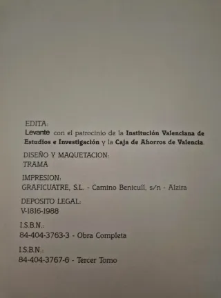 Lote 3 libros Historia Cultura Valenciana