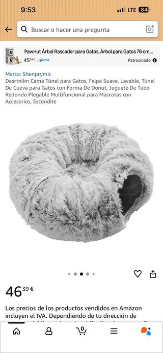 Cama Túnel para Gatos Shenprymic