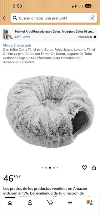 Cama Túnel para Gatos Shenprymic