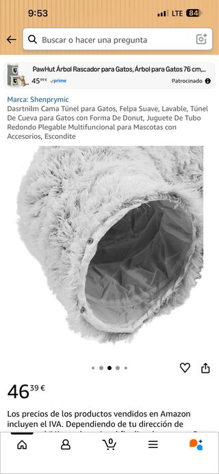 Cama Túnel para Gatos Shenprymic