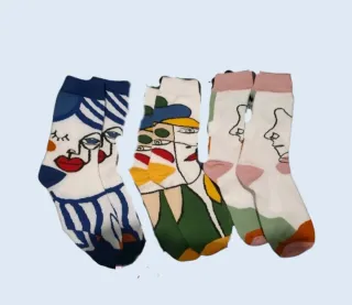 Lote 3 pares calcetines unisex cara talla única