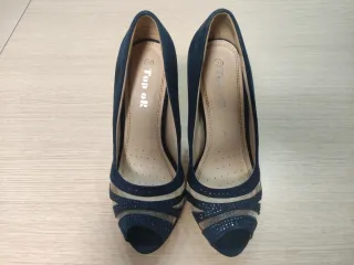 Zapatos de tacón azul talla 37
