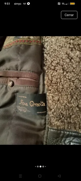 Pelliza Piel Vintage Juan Alocen Marrón