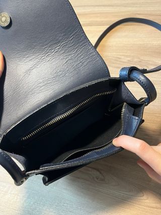 Bolso piel azul marino clásico
