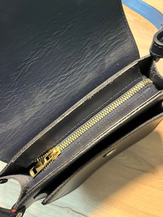 Bolso piel azul marino clásico