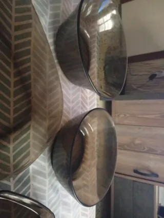 Juego ensaladeras y bandejas de cristal