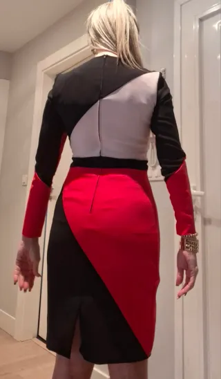 Vestido Dolores Promesas Negro Rojo Nude