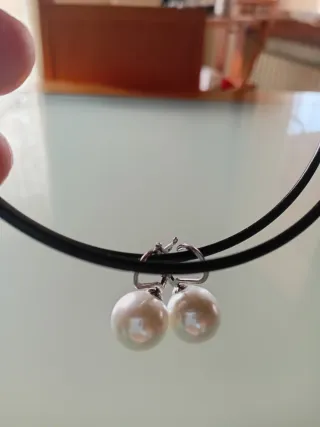 4 Paia Orecchini Perla Neri Rossi Beige e Bianchi