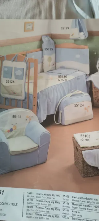 Ropa de cuna con diseño infantil