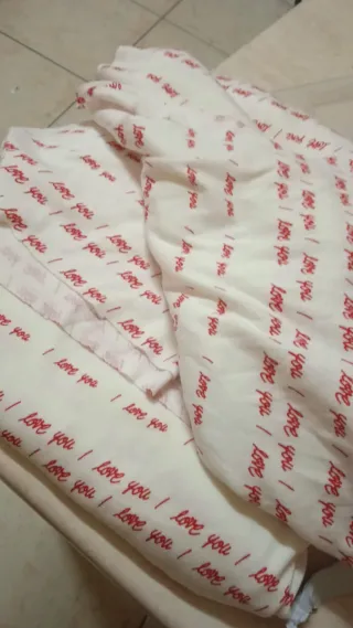 2 pezzi tessuto vintage love you