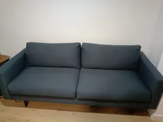 Dos Sofás de 3 Plazas Tela Azul- Nuevos