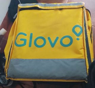 Mochila Glovo Amarilla y Gris
