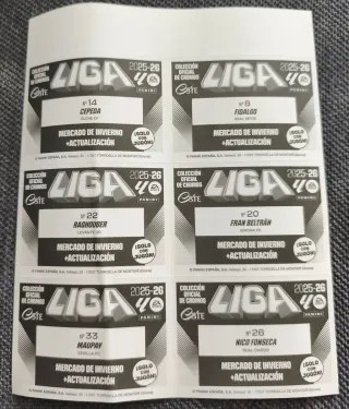 18 Cromos La Liga Este 2025-26 Jugones