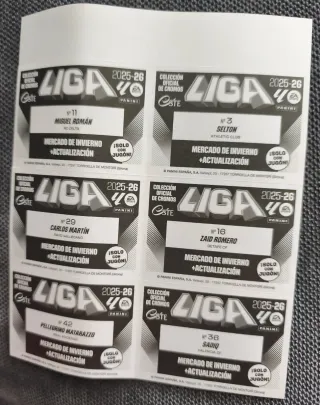 18 Cromos La Liga Este 2025-26 Jugones