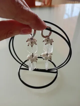 3 Paia Orecchini Argento e Perle