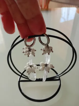 3 Paia Orecchini Argento e Perle