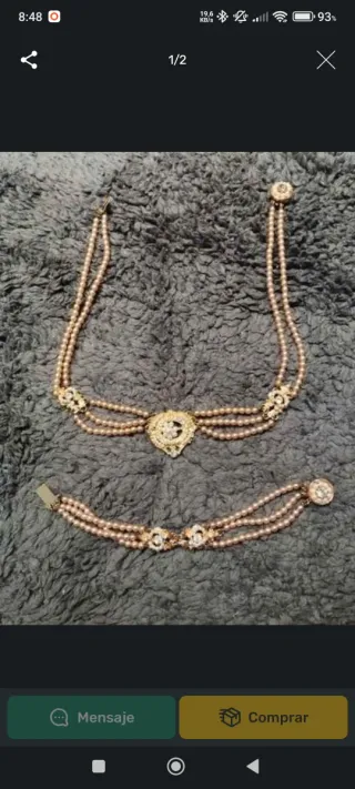 Aderezo de fallera oro y perlas