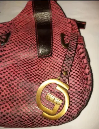 Bolso Gianni Conti Piel Pitón Burdeos