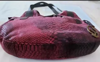 Bolso Gianni Conti Piel Pitón Burdeos