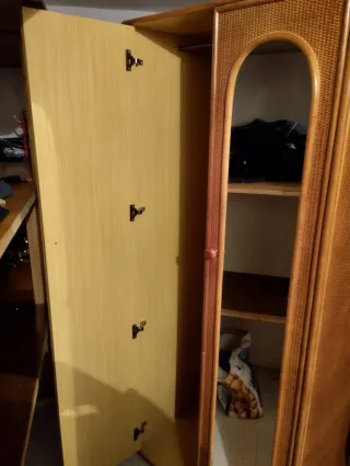 Armario Perchero Ratán con Puertas y Cristal