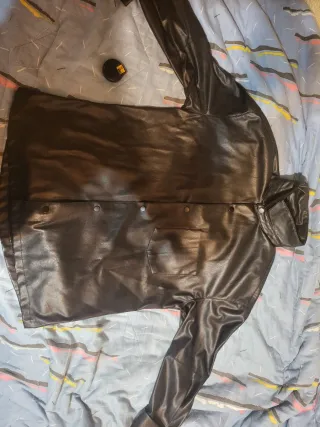 Chaqueta Cuero Bershka Negra Talla S