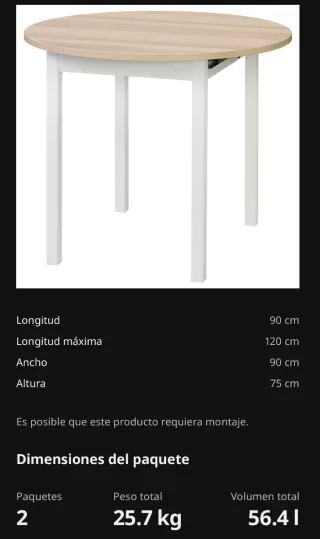 Mesa extensible GAPERHULT Ikea