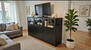 Aparador elegante madera y cristal