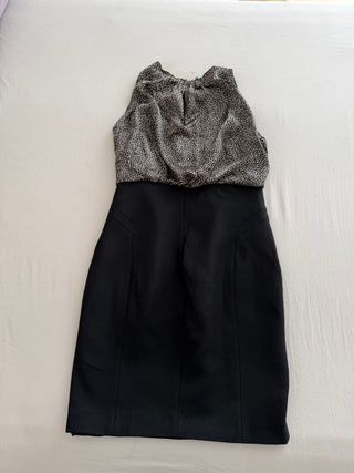 Vestido Mango floral negro talla M