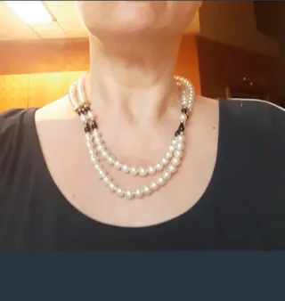 Girocollo perle doppio filo