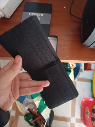 Cartera Tarjetero Ferchi Gris y Negro