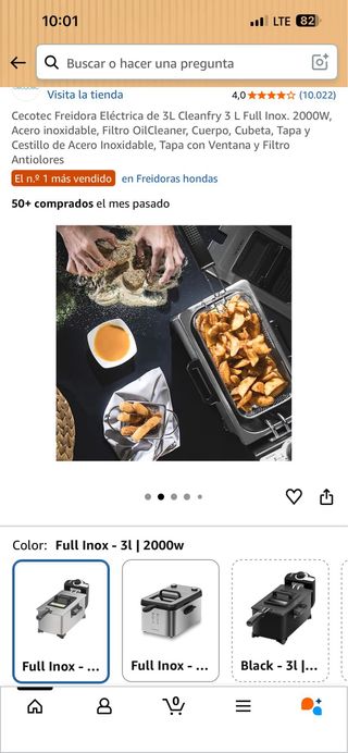 Cecotec Freidora Eléctrica 3L Cleanfry