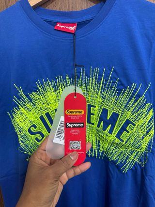 T-shirt Supreme blu/verde