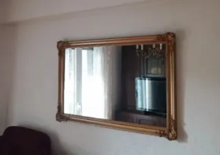 Espejo Madera Dorado Marco Decorad